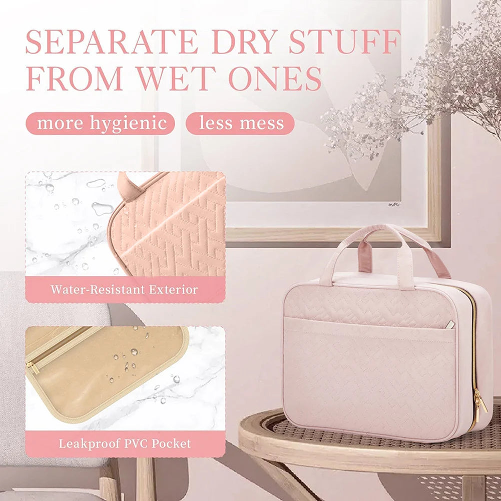 Large Hanging Travel Toiletry Bag – Waterproof Double Layer
