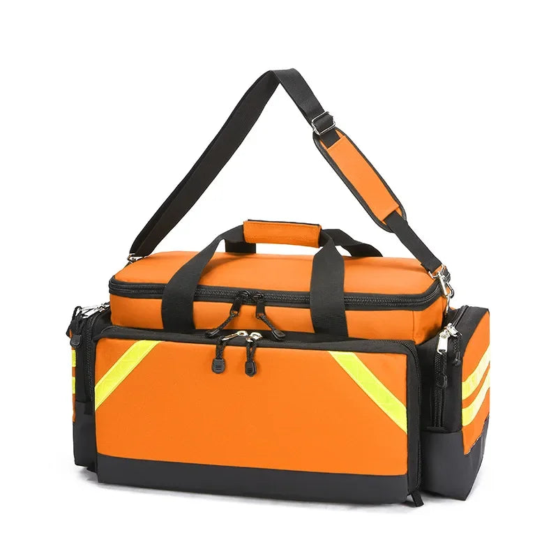 Outdoor 1200D First Aid Kits Waterproof Large Capacity First Aid Shoulder Bag Tear Resistant Oxford Cloth Medical Emergency Kit Peaceful Pleasures Health and Wellness Orange