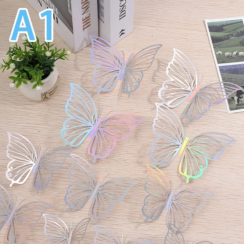 3D Butterfly Wall Stickers 12-Pack | Hollow Carving Home Decor