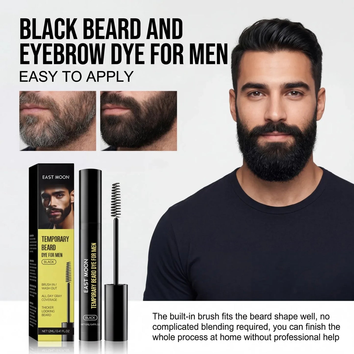 Black Beard Dye Pen for Men – Waterproof & Nourishing