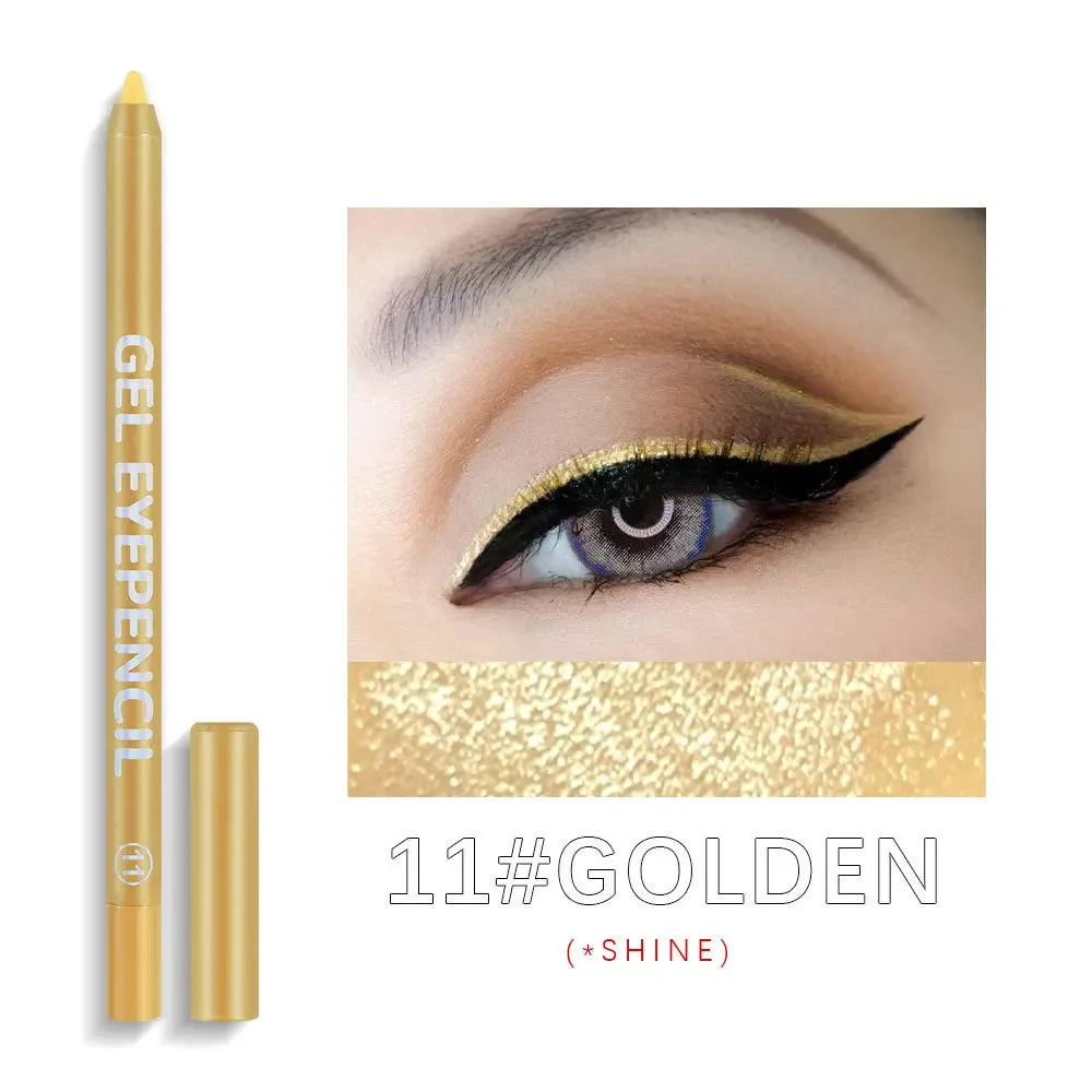 Dragon Ranee 12-Color Pearlescent Waterproof Eyeliner Pencil