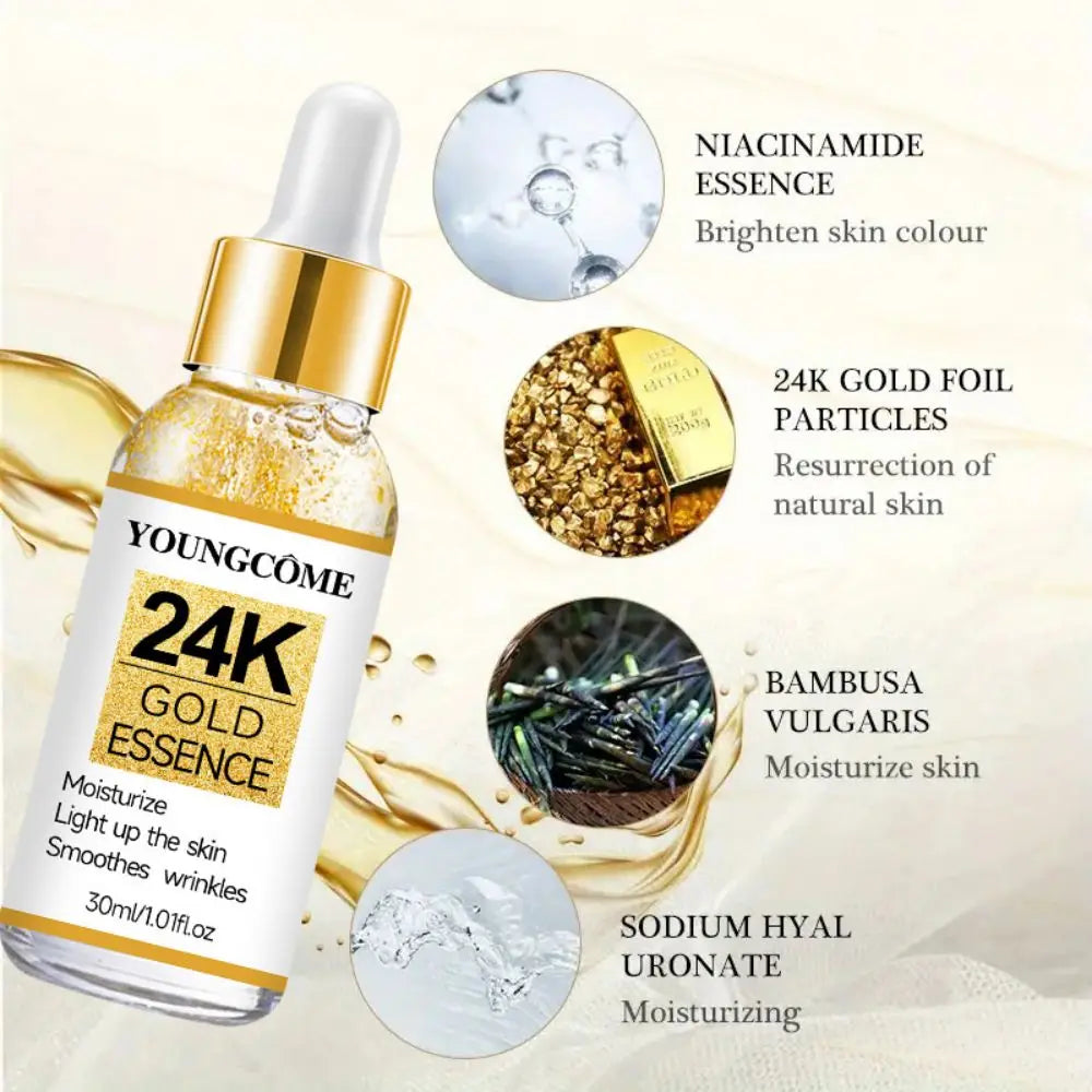 24K Gold Anti-Aging Collagen Face Serum – Lift & Nourish Gold Face Serum Peaceful Pleasures Health and Wellness