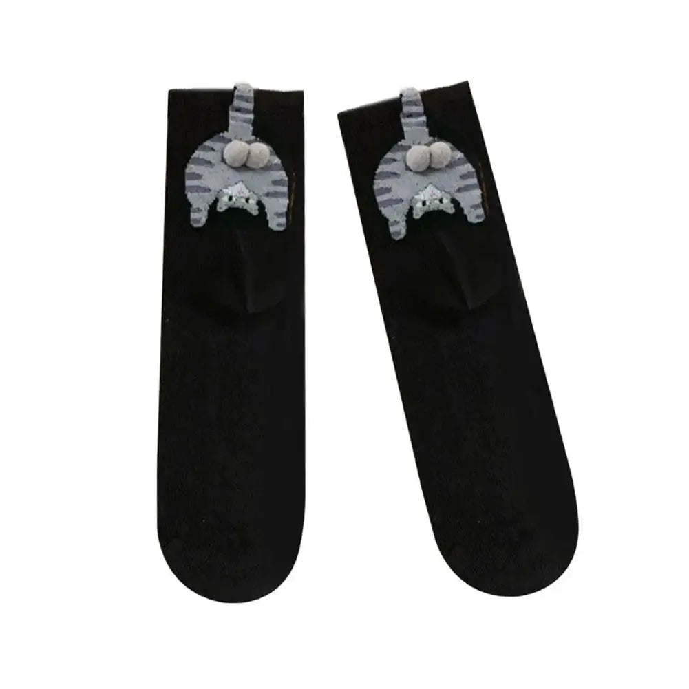 Funny Cat Egg Socks Fashion Cartoon Cotton Socks Soft Cozy Daily Wear Warm Socks 3D Cat Print Kawaii Knitting Socks Peaceful Pleasures Health and Wellness B One Size