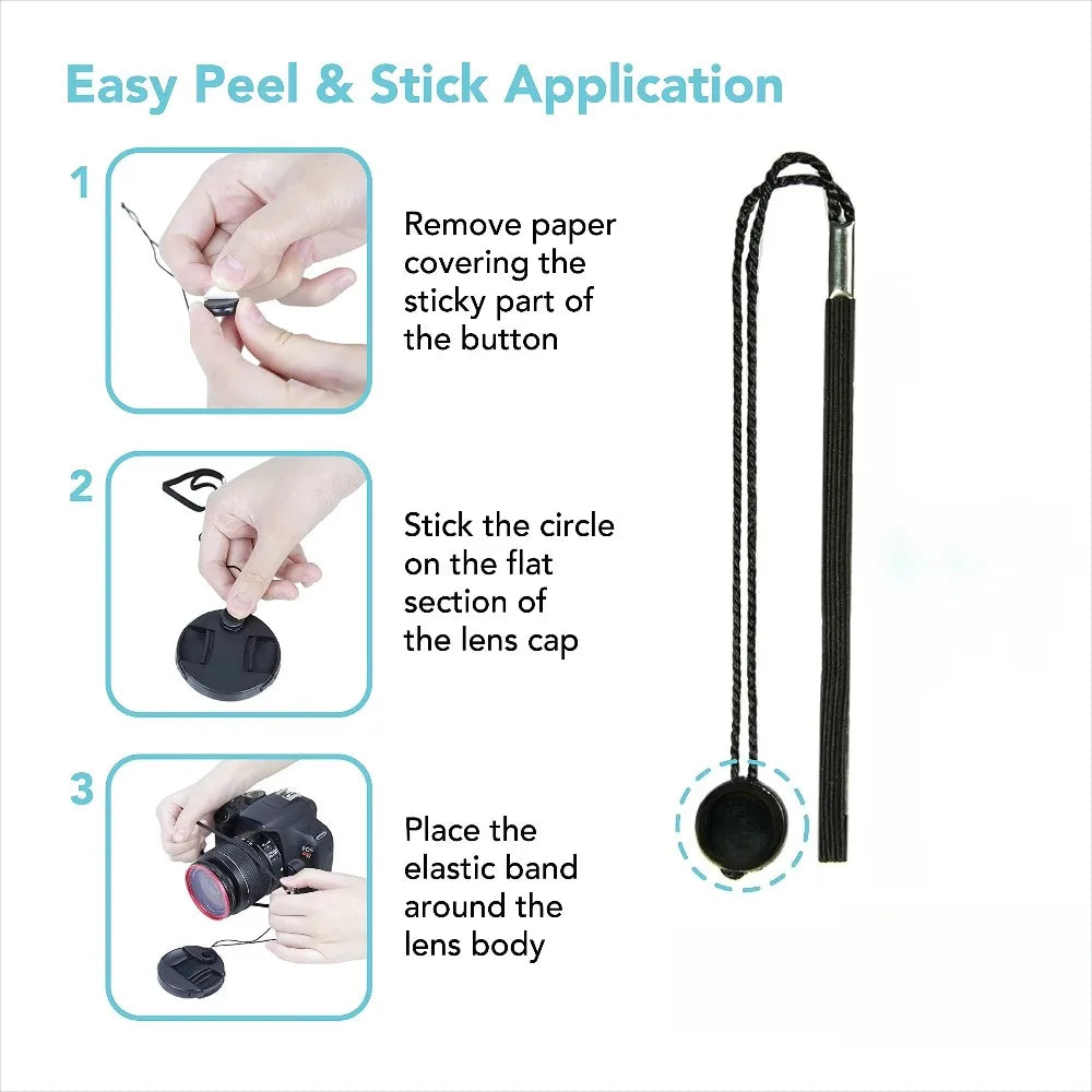 1/3/5 Pcs Camera Lens Cap Leash Keeper Holder with Elastic String Compatible with Universal DSLR SLR Mirrorless Cameras Video Peaceful Pleasures Health and Wellness