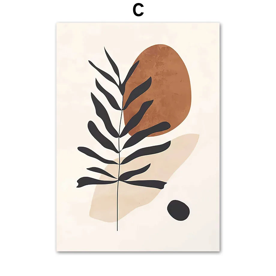 Boho Abstract Woman Canvas Wall Art | Minimalist Tropical Print