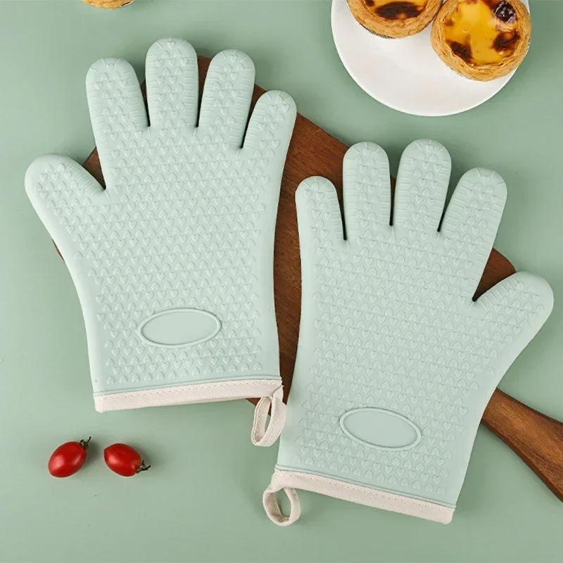 BBQ Oven Gloves | Anti-Slip Heat-Resistant Silicone 300°C BBQ Oven Gloves Peaceful Pleasures Health and Wellness
