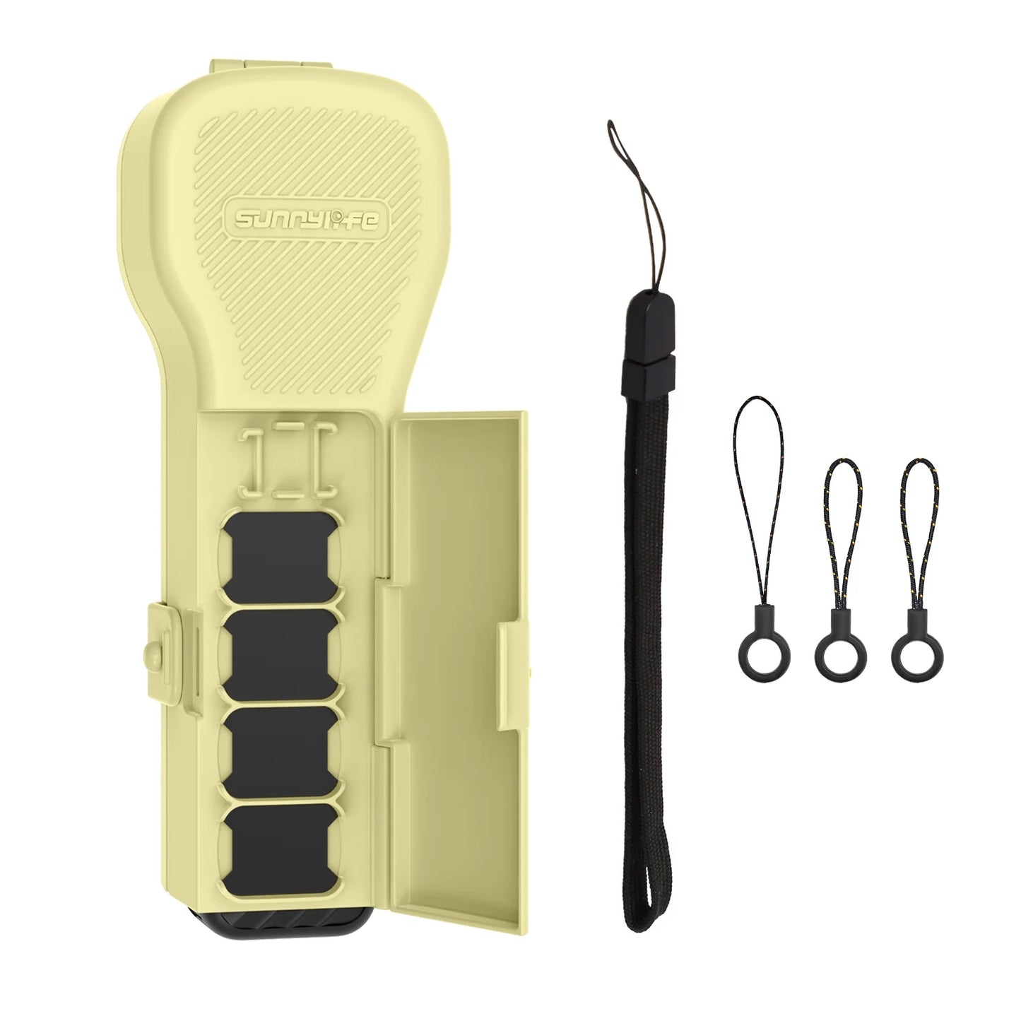 Protective Case And Filter Case For DJI Osmo Pocket 4/3 Flip-Top Magnetic Filter Storage Case With Adjustable Wrist Strap Peaceful Pleasures Health and Wellness yellow