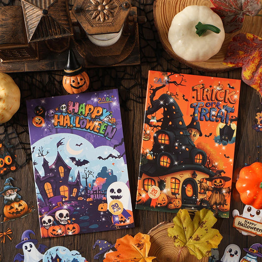 20 Sheets Halloween Castle Creative Stickers Handheld Sticker Book Peaceful Pleasures Health and Wellness
