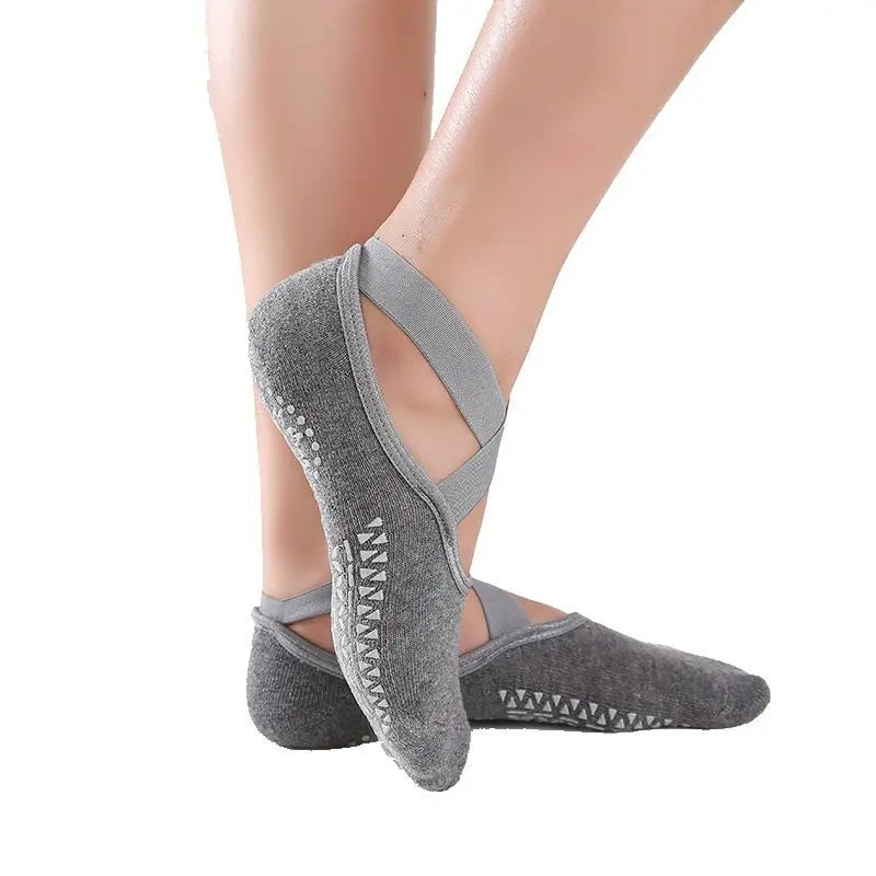Bandage Yoga Pilates Socks for Women Ballet Dance Cotton Socks Anti-slip Woman Sport Sock Gym Workout Slipper Running Grip Sock Peaceful Pleasures Health and Wellness