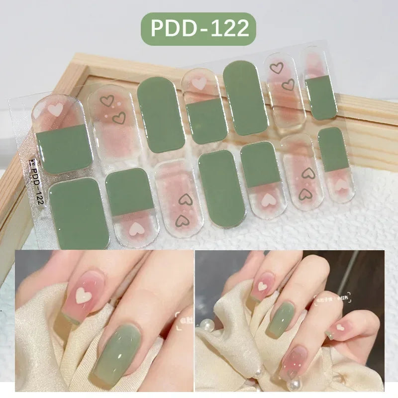 Glitter Full Cover Nail Stickers | Self-Adhesive Nail Wraps