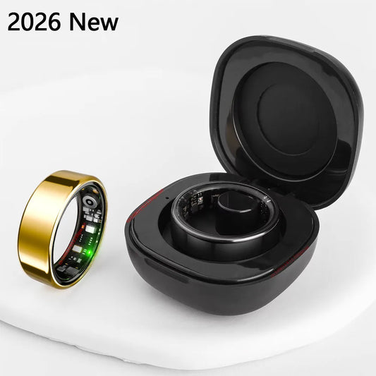 2026 New R02 Smart Ring with Charging Case for Men Women, Battery Life, 39 Days, Sleep Health Monitor, 5ATM Waterproof Smartring Peaceful Pleasures Health and Wellness
