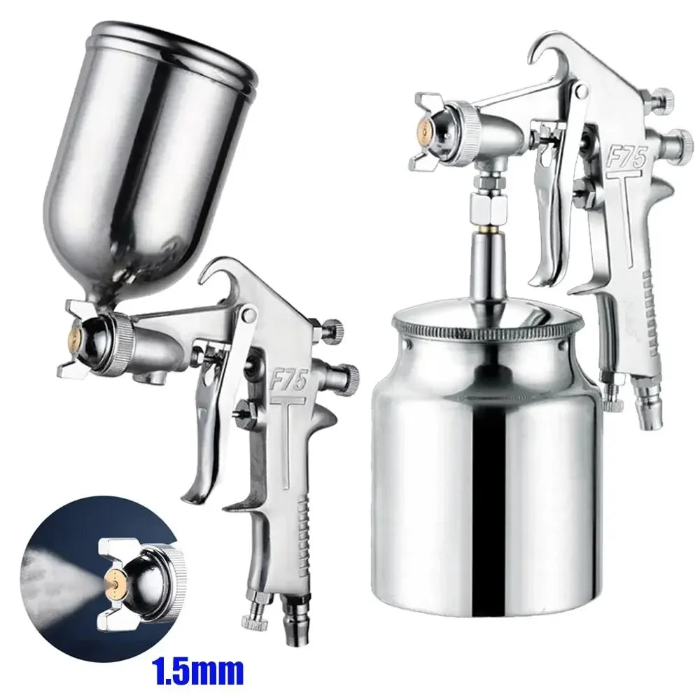 Professional F-75 Spray Gun 1.5mm Nozzle with Cup Adjustable for Automotive and Furniture Painting Peaceful Pleasures Health and Wellness