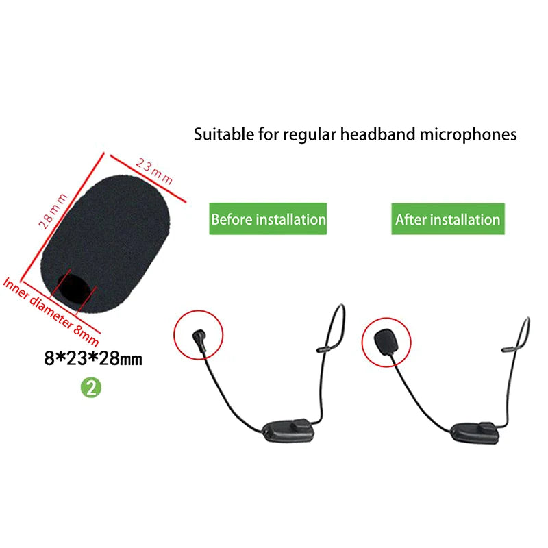 10-Pack Mic Foam Windscreen Covers for Helmet Bluetooth Intercom