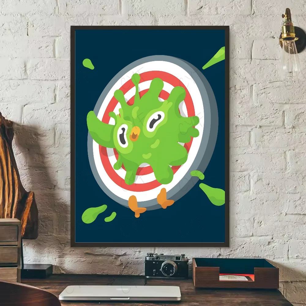 Duolingo Owl Duo 2 Poster HD art sticky wall waterproof home living room bedroom bar aesthetic decoration Peaceful Pleasures Health and Wellness z13 40X50cmNoframe