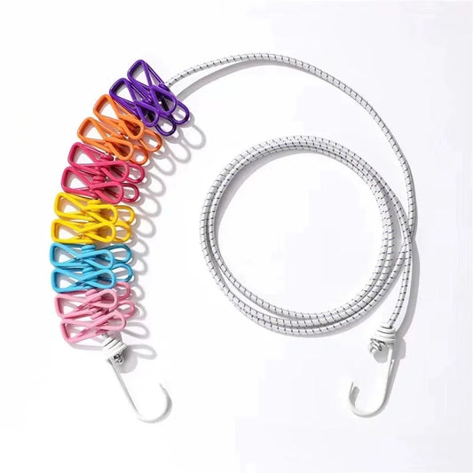 Portable Retractable Clothesline + 12 Clothespins | Travel Portable Clothesline Peaceful Pleasures Health and Wellness