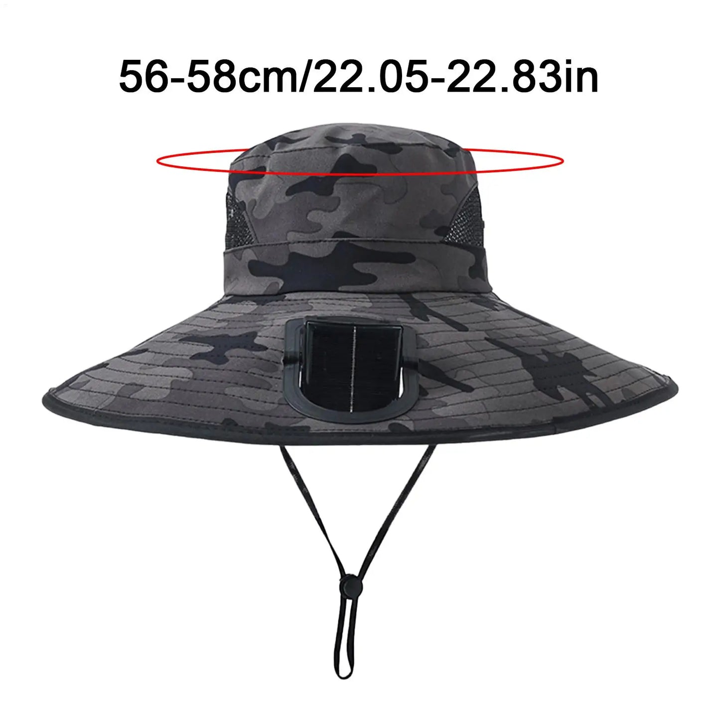 Solar Fan Fishing Hat – Wide Brim Sun Cap for Outdoors