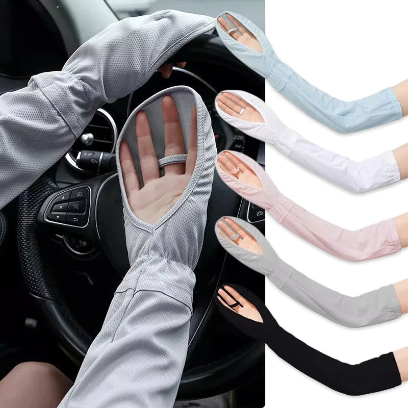 UV Sun Protection Fingerless Driving Gloves & Cooling Arm Sleeves UV Sun Gloves Peaceful Pleasures Health and Wellness