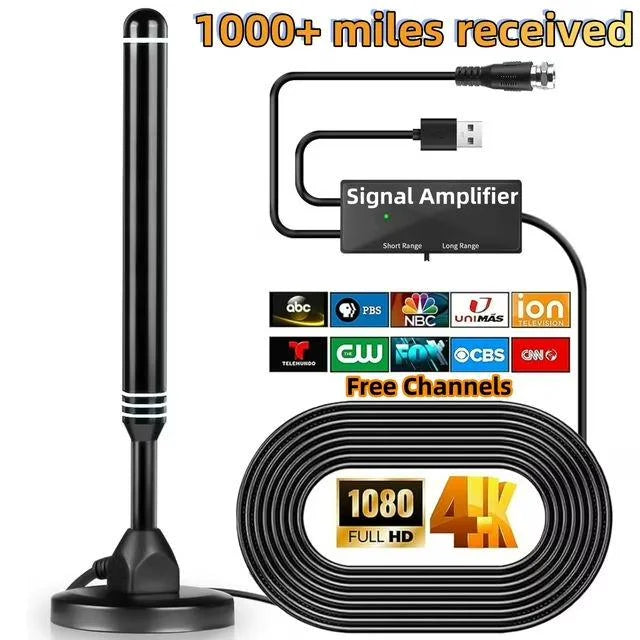 Indoor/Outdoor Digital TV Antenna DVB-T2 DTMB Suction Cup