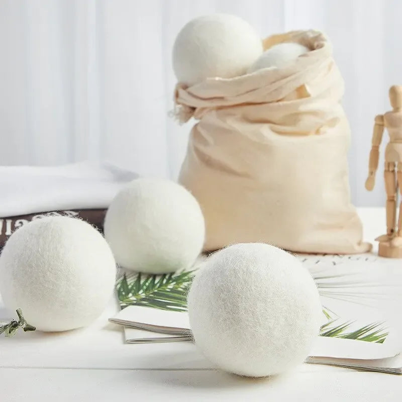 Natural Wool Dryer Balls – Reusable Laundry Fabric Softener