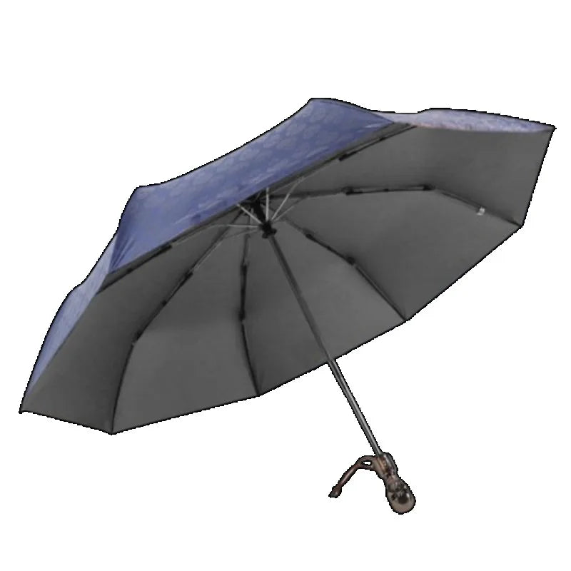 Skull Print Auto Folding Umbrella – UV & Rain Protection