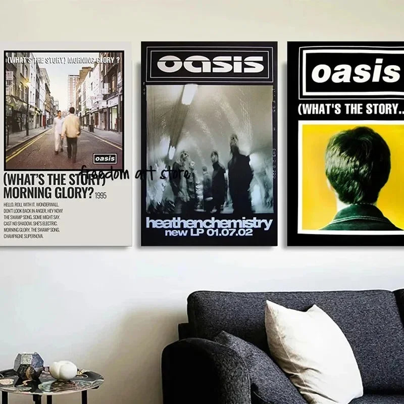 Canvas Painting Classic O-Oasis Band Music Cover Story Morning Glory Heathen Chemistry Poster Wall Prints Picture Home Decor Peaceful Pleasures Health and Wellness