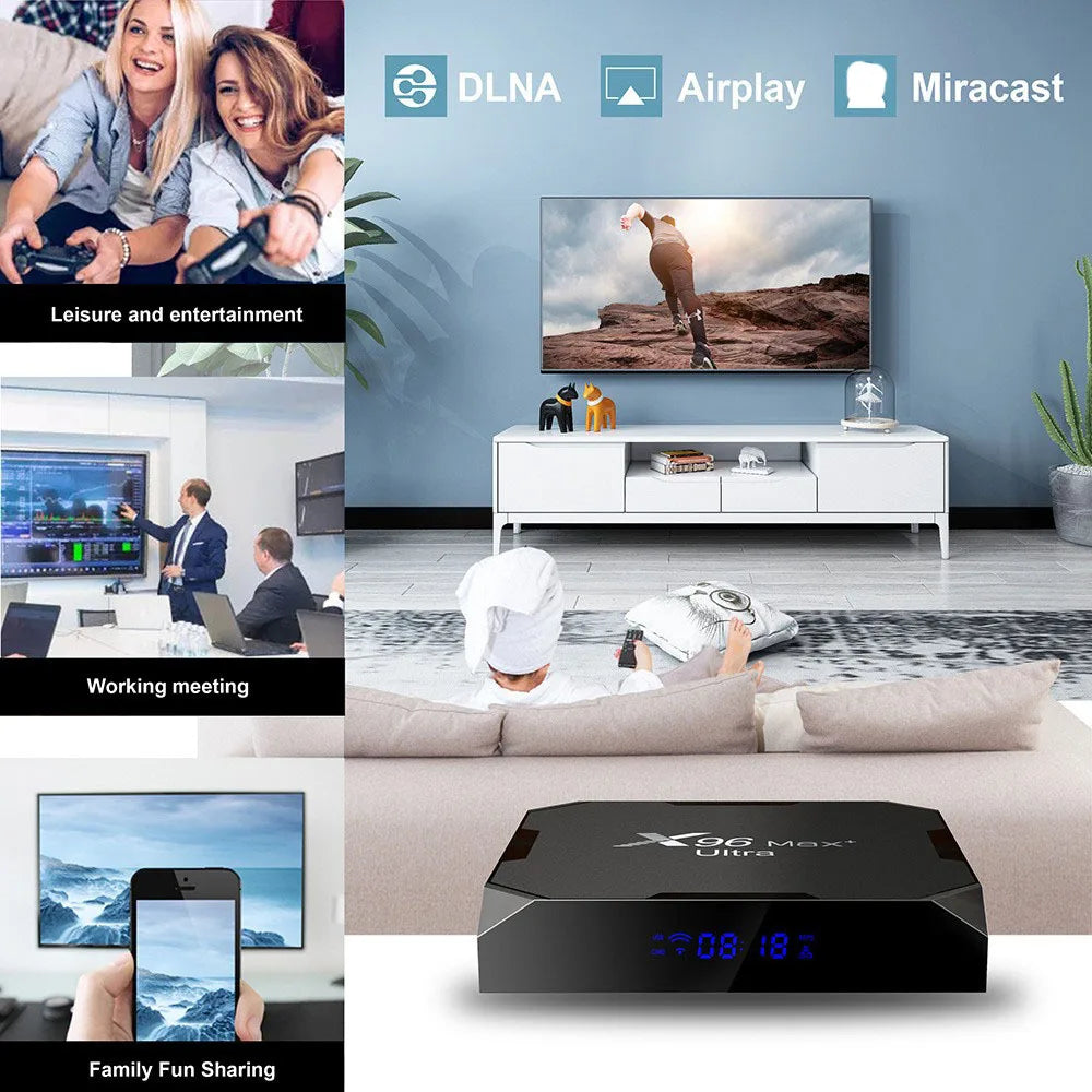 X96Max+ Ultra Smart TV Box Amlogic S905X4 Android 11 4GB RAM 64GB ROM 2.4G 5G Dual WiFi BT4.X 100M Ethernet HDMI2.0 4K UHD VP9 A Peaceful Pleasures Health and Wellness