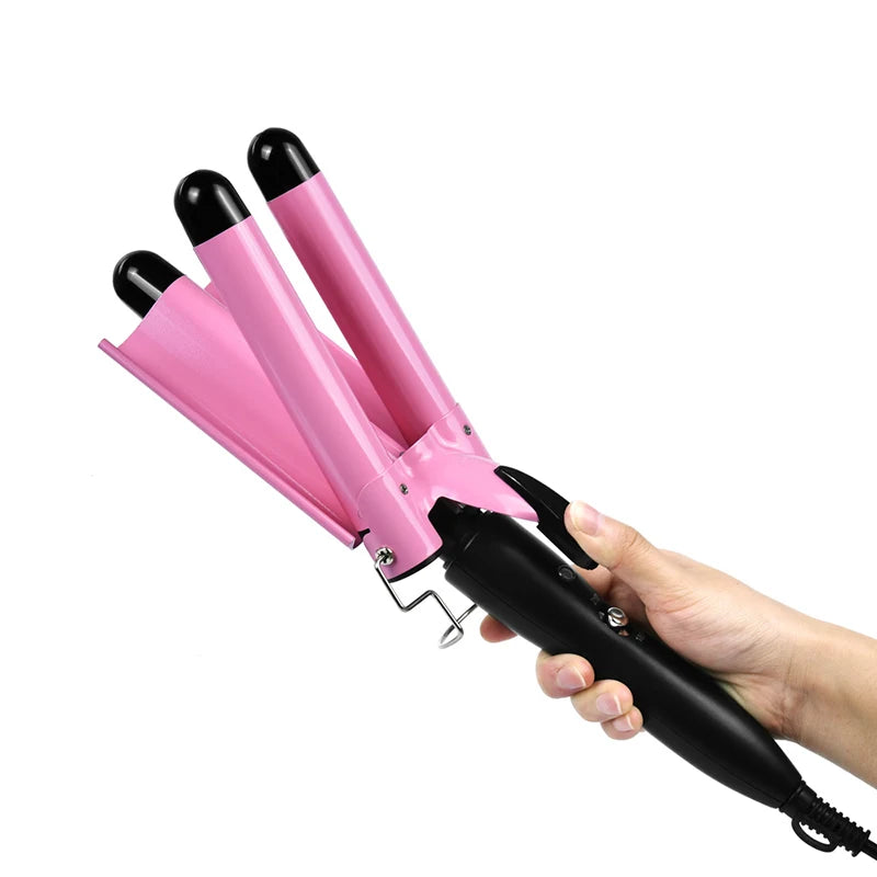 New PTC Instant Heating 3 Barrels Curling Iron Professional Hair Crimper Wand Suitable for All Hair Types Hair Curler Peaceful Pleasures Health and Wellness