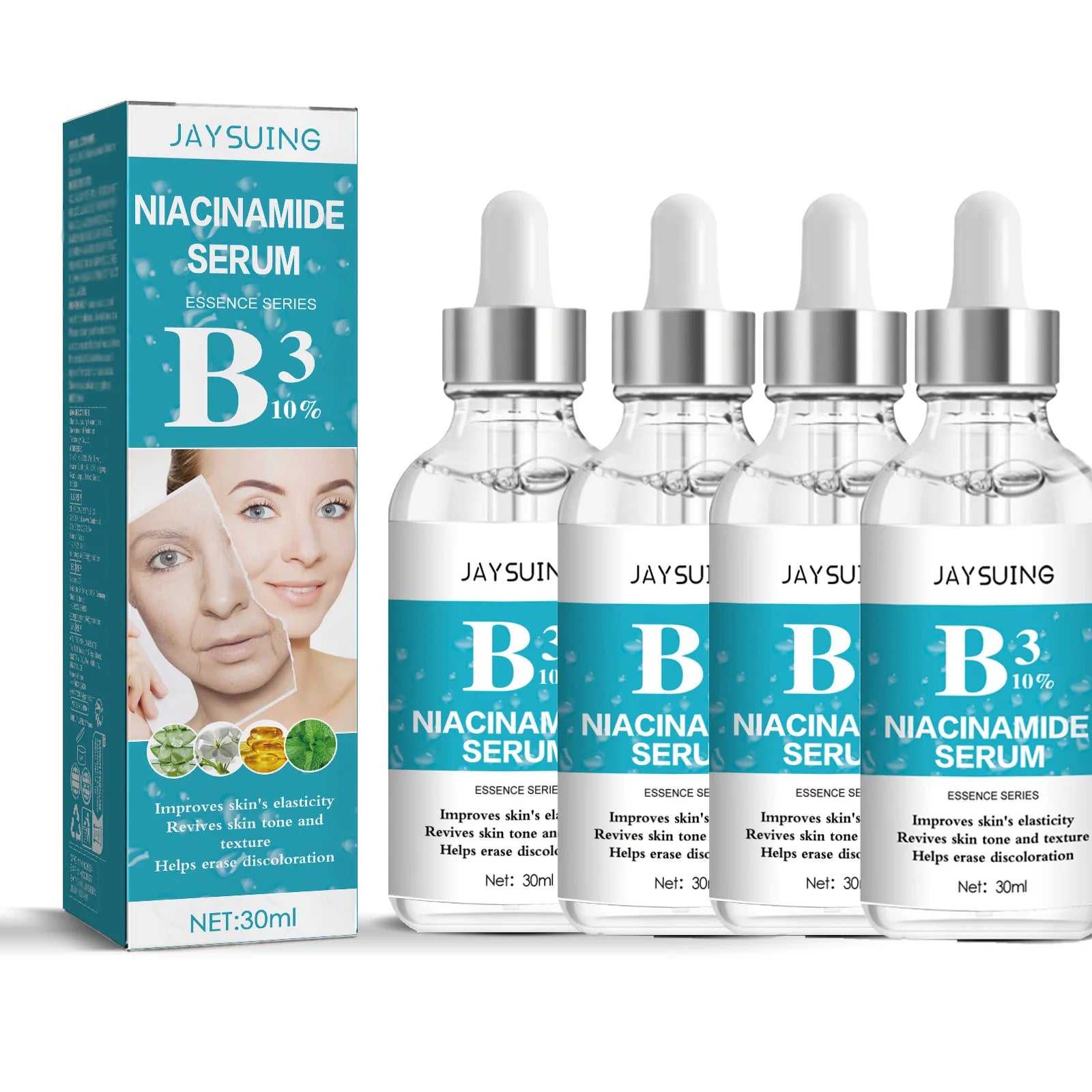 B3 Nicotinamide Serum Facial Anti W-rinkle Lift Firming Fine Lines Lightening Dark Circle Skin Brightening Skincare Products Peaceful Pleasures Health and Wellness 4pcs