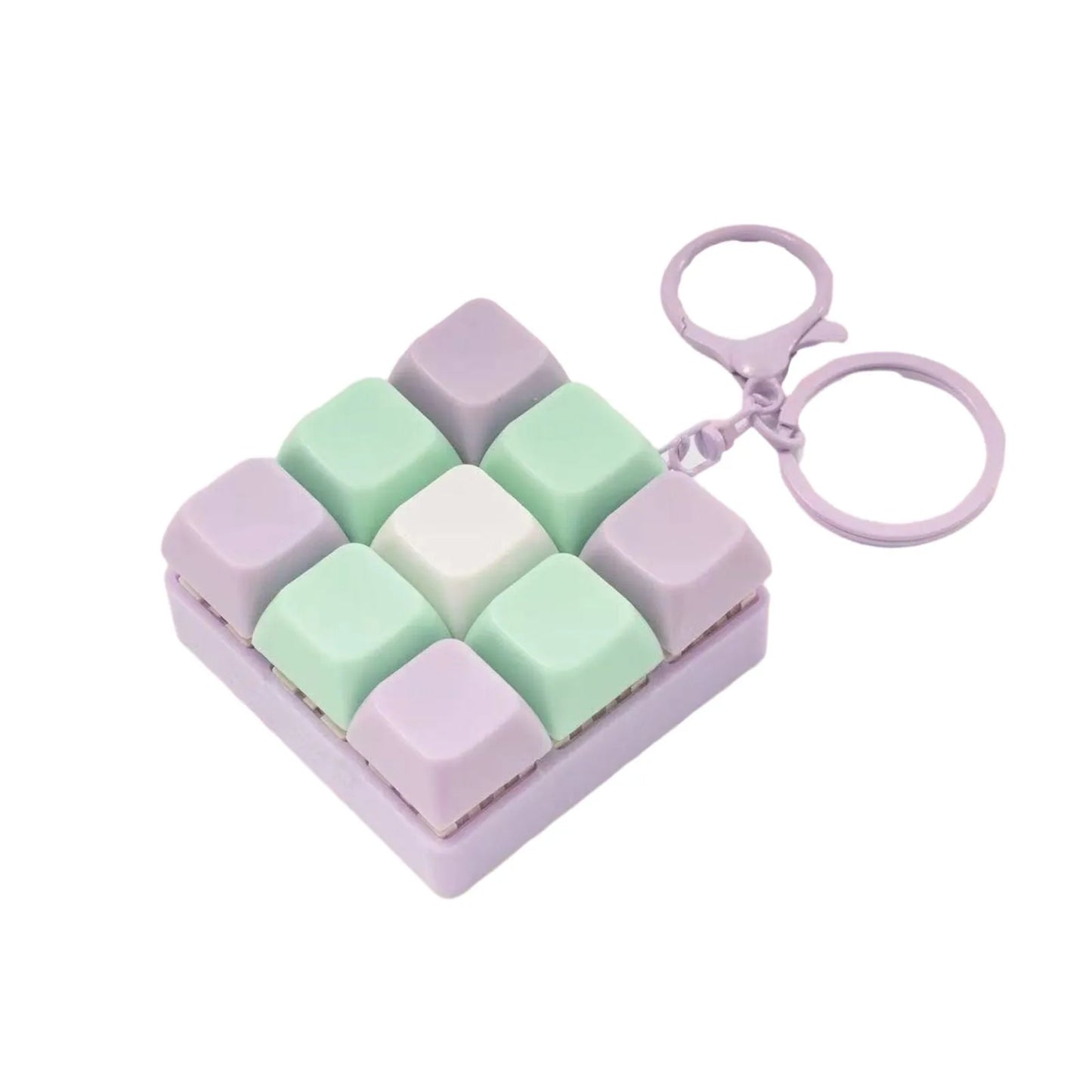 9-Key Fidget Keyboard Keychain Toy | Tactile Sensory Desk Toy Fidget Keychain Toy Peaceful Pleasures Health and Wellness B One Size