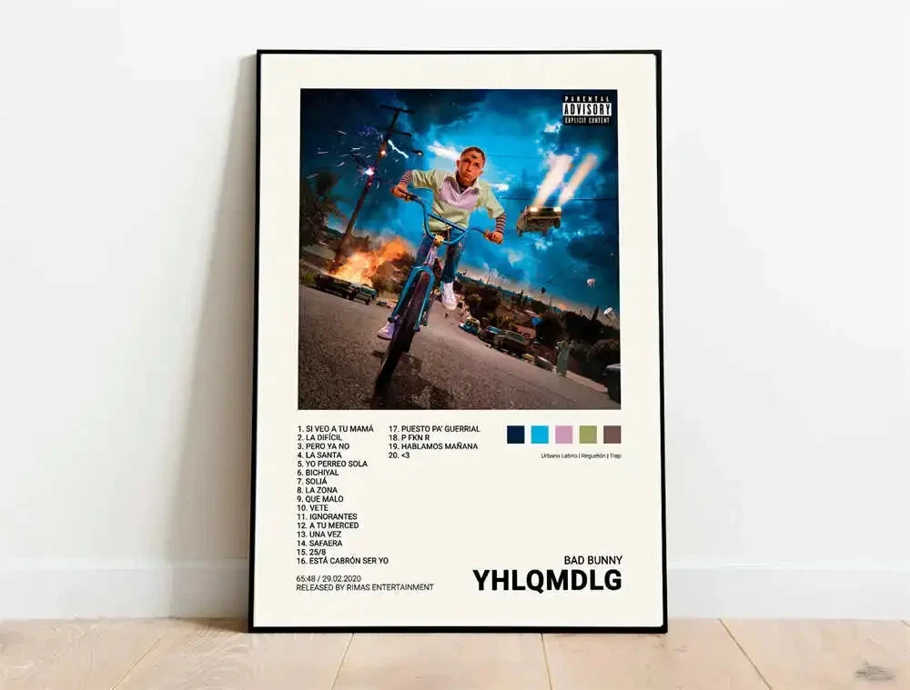 Nordic Pop Rapper Quevedo Poster Aesthetics Mora Feid Eladio Carrion Rauw AlejanDro Music Album Canvas Print Wall Art Home Decor Peaceful Pleasures Health and Wellness