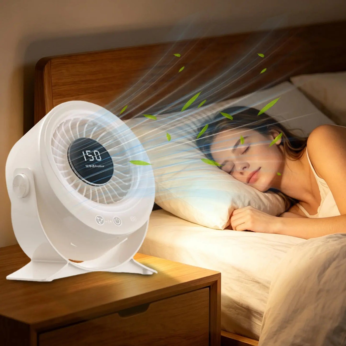 Rechargeable Desk Fan | 150-Speed Digital Display, Low Noise