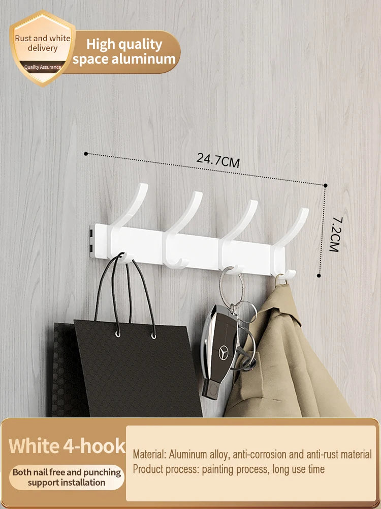 YUNJIEYA 6-Hook Aluminum Wall Hook | Robe & Door Hanger