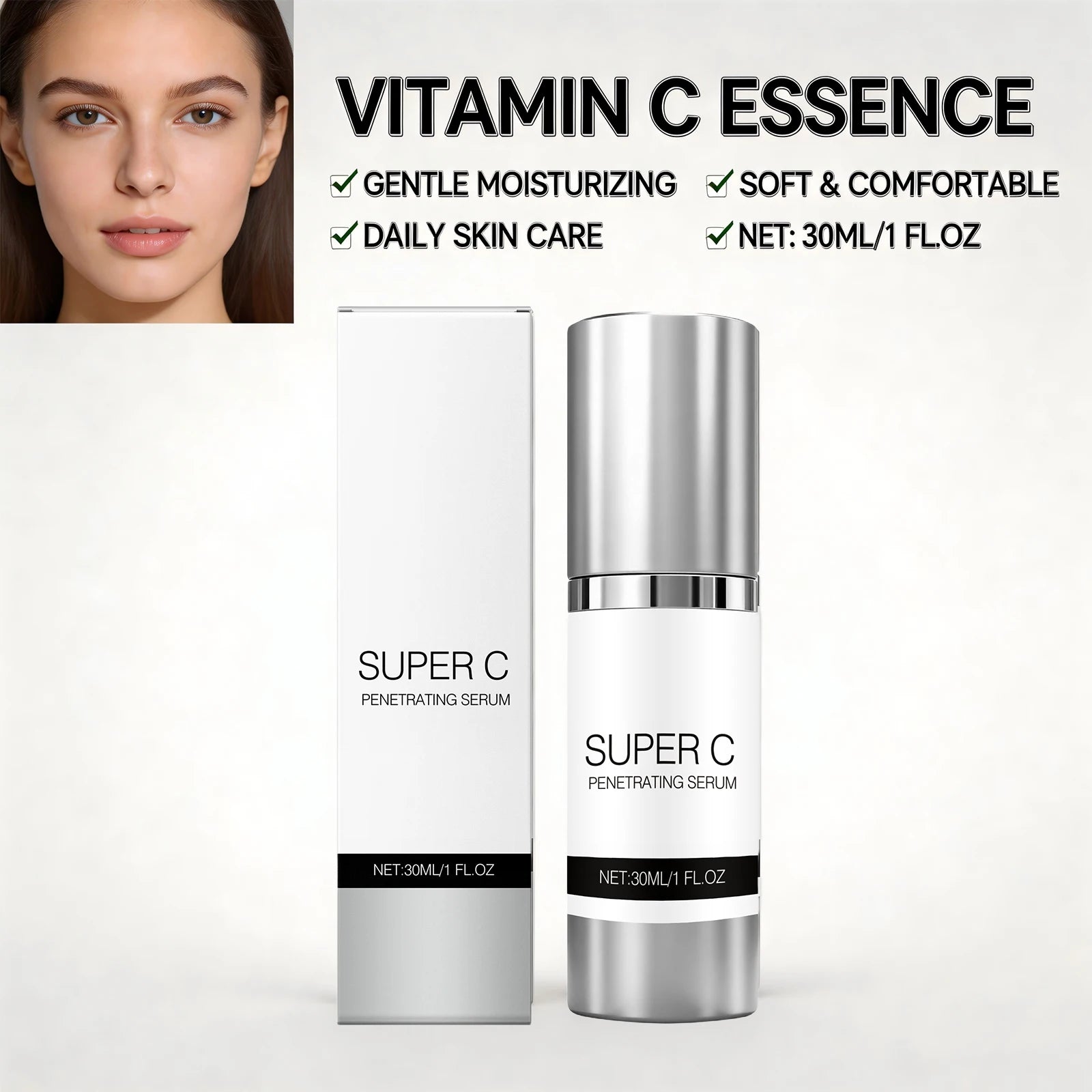 Vitamin C Serum Brighten Skin Tone Improve Dullness Skin Lifting Firming Fade Fine Lines Whitening Nourishing Skin Care Products Peaceful Pleasures Health and Wellness