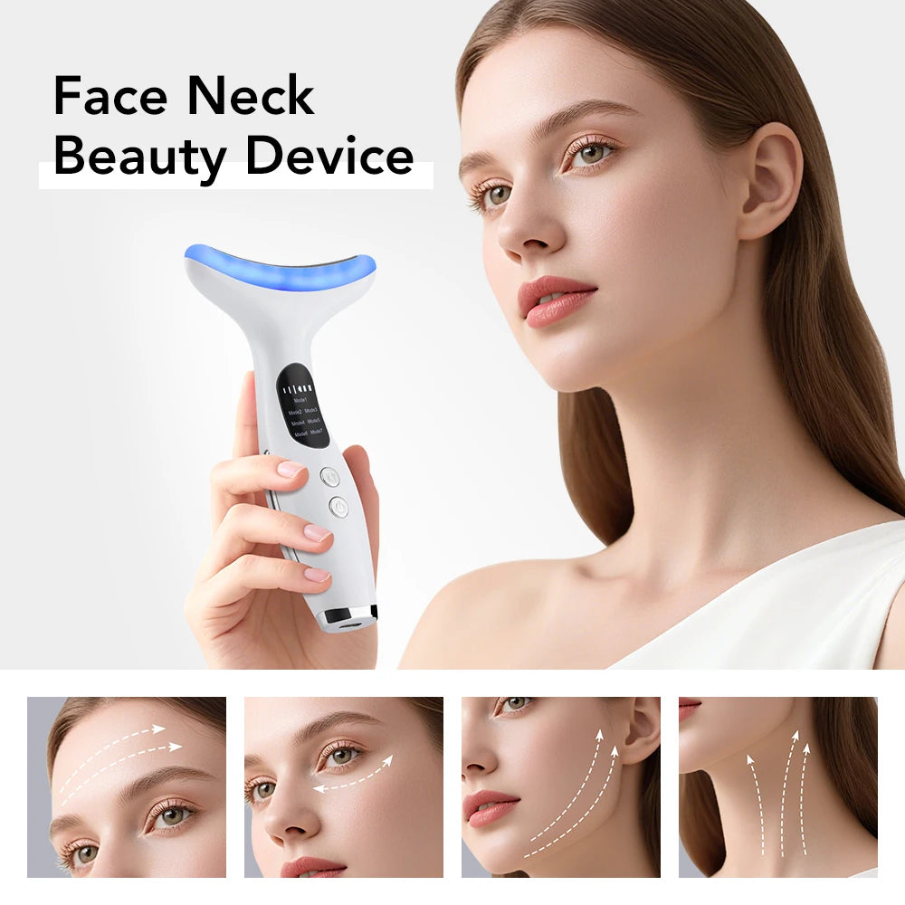 7in1 Neck Face Beauty Device Photon Neck Face Lifting Massager Reduce Double Chin Skin Tightening Facial Massager Skincare Tool Peaceful Pleasures Health and Wellness