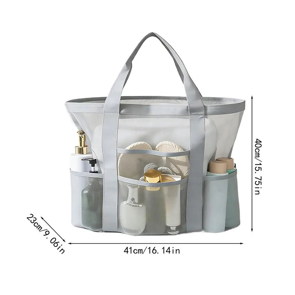 Womens Beach Bag Wide Handles Quick Dry Mesh Women Pool Tote Bag Toiletry Storage For Shoes Towel Makeup Toys Travel Gym Summer Peaceful Pleasures Health and Wellness 01 China Mainland