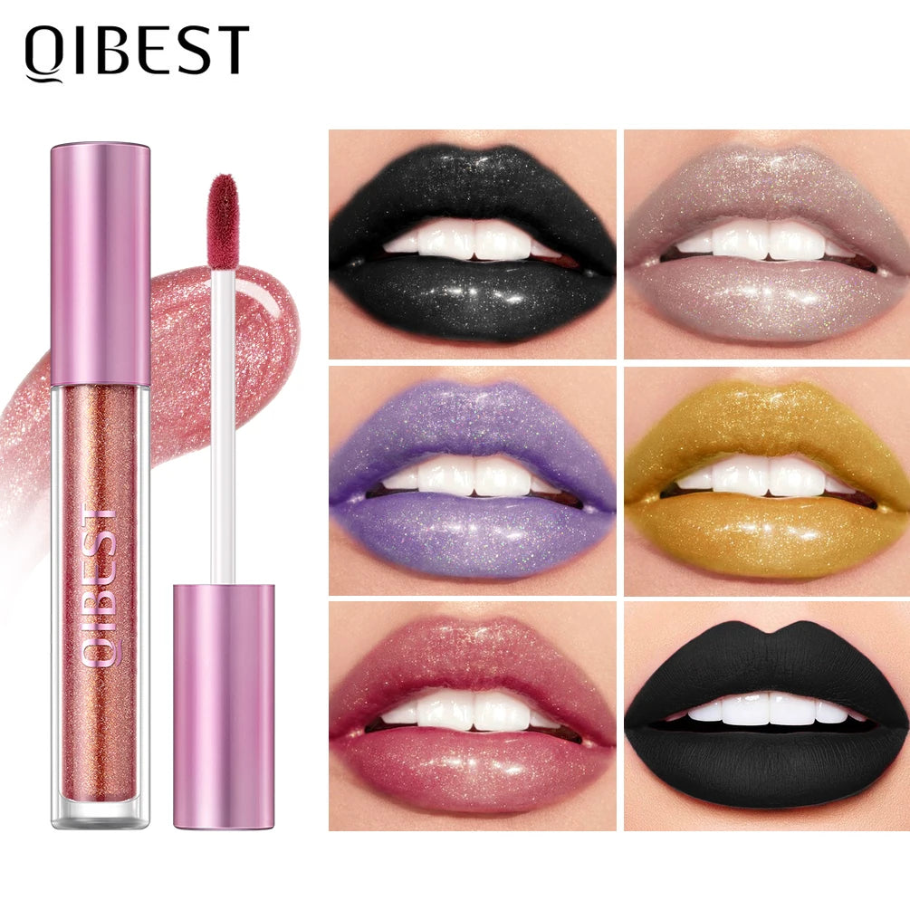 QIBEST Shimmer Diamond Lip Gloss Makeup Mirror Lip Glaze Liquid Lipstick Long-Lasting Matte Lip Tint Lipgloss Lips Cosmetics Peaceful Pleasures Health and Wellness