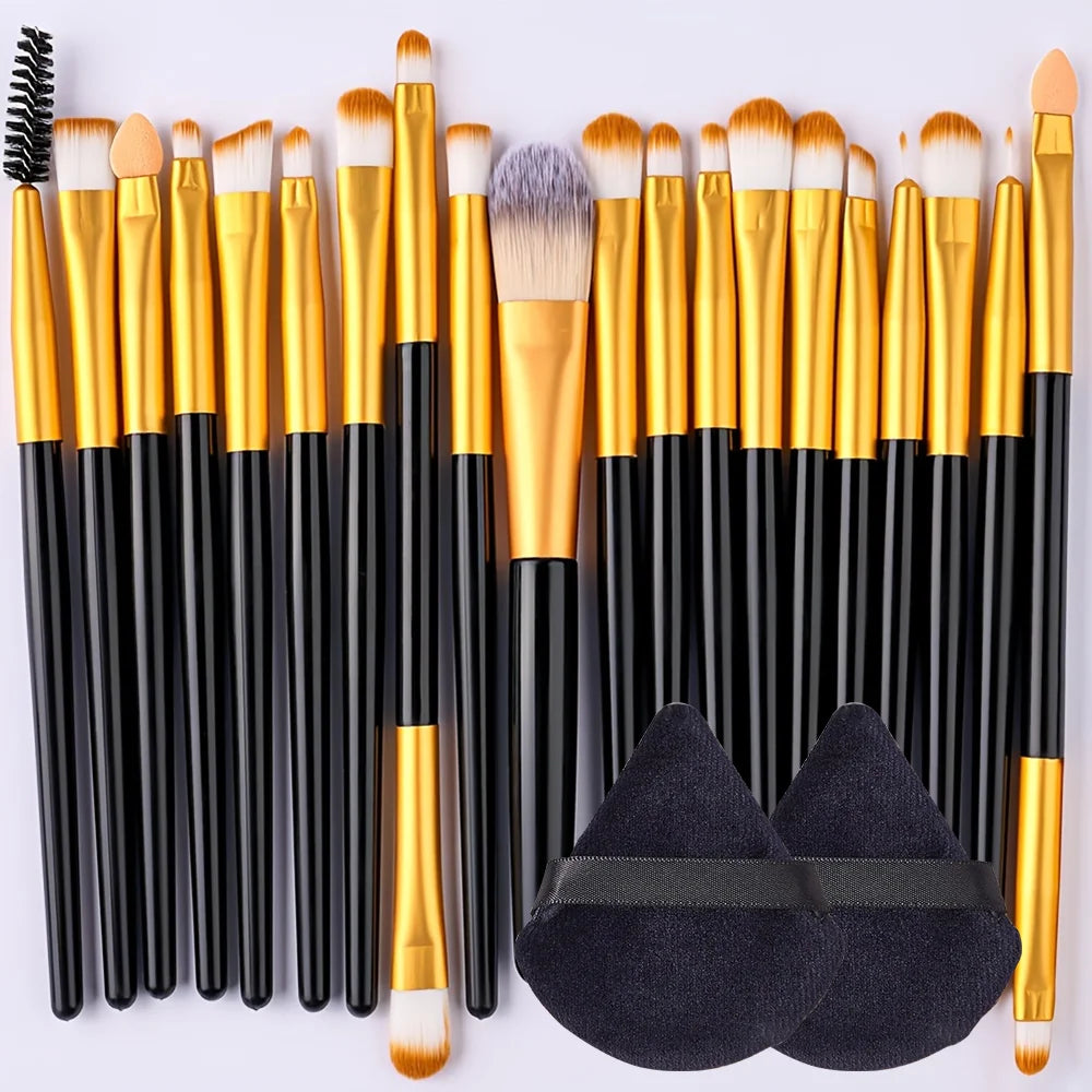 RUNTOIN 20Pcs Makeup Brush Set – Foundation & Eyeshadow Kit