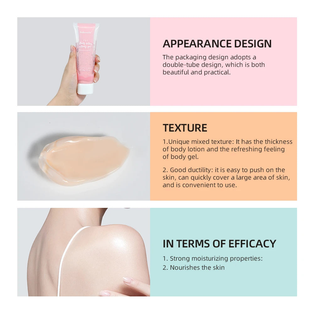 2-in-1 Body Lotion Body Gel Nature Lock Water Anti Aging Brightening Repairing Improve Skin Elasticity Double-tube Body Lotion Peaceful Pleasures Health and Wellness
