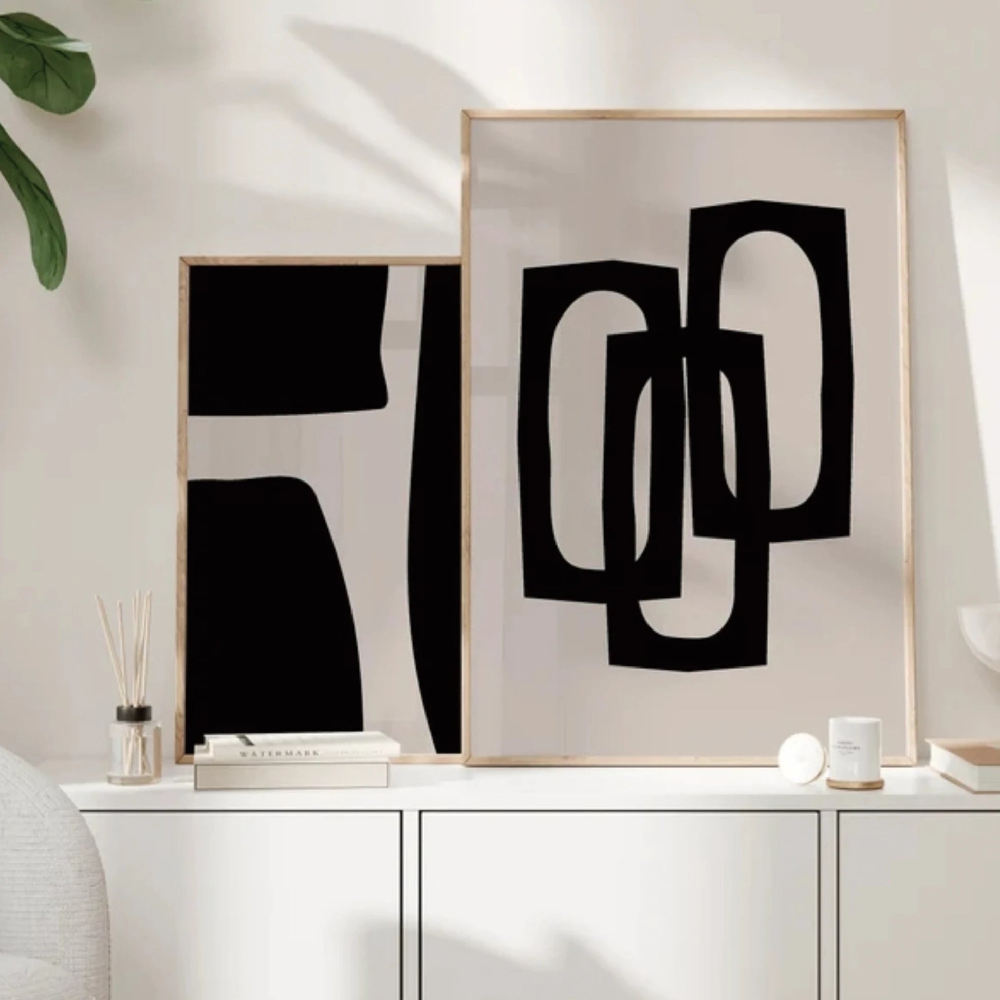 Neutral Minimalist Black Abstract Geometric Wall Art Print Canvas Painting Poster Picture For Living Room,bedroom Home Decor Peaceful Pleasures Health and Wellness