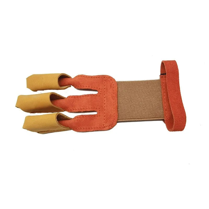 Archery Finger Guard Cowhide Three Glove Shooting Protection Wear