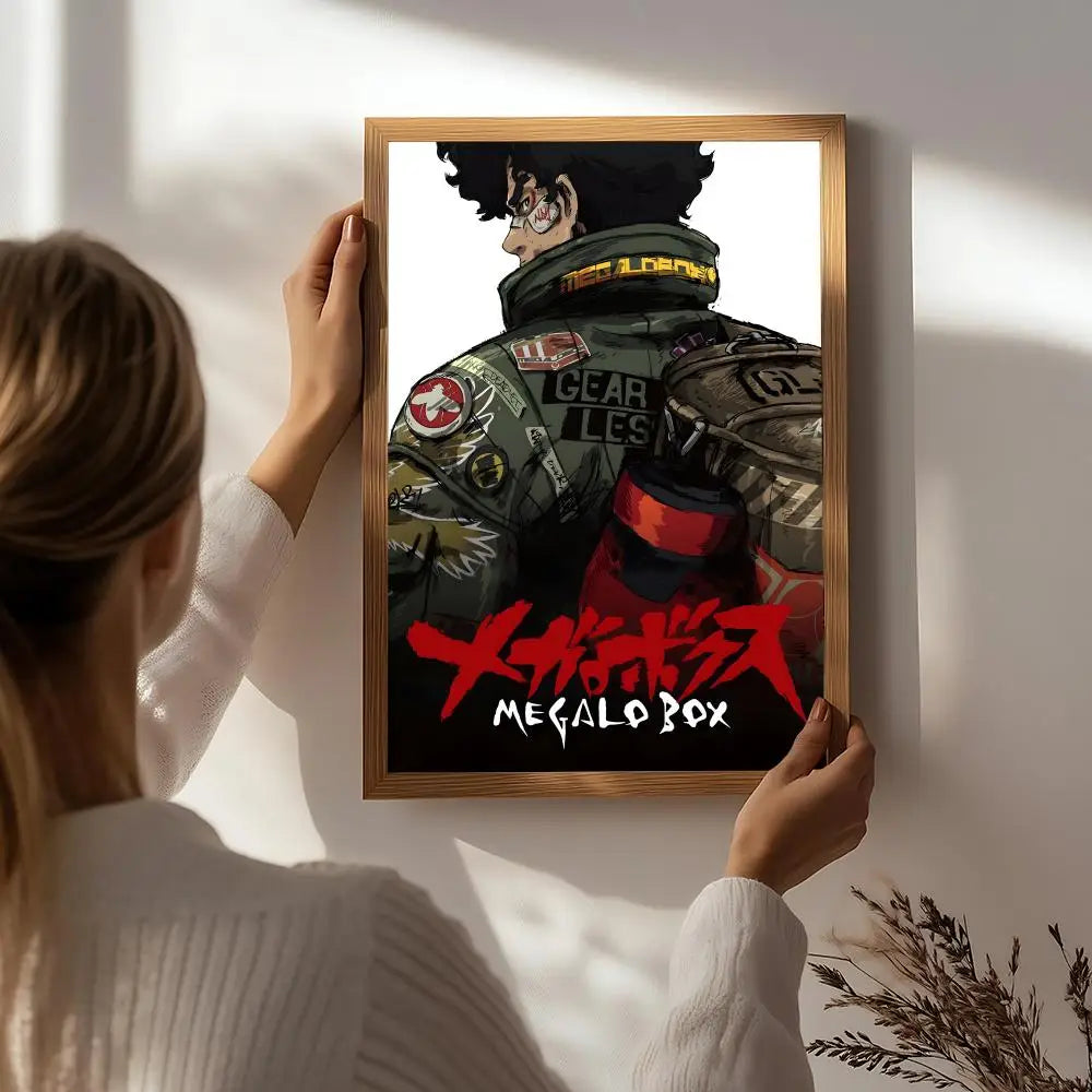 Megalobox Anime Poster HD Self-Adhesive Waterproof Wall Art Anime Wall Poster Peaceful Pleasures Health and Wellness White6 50X70cmNoframe