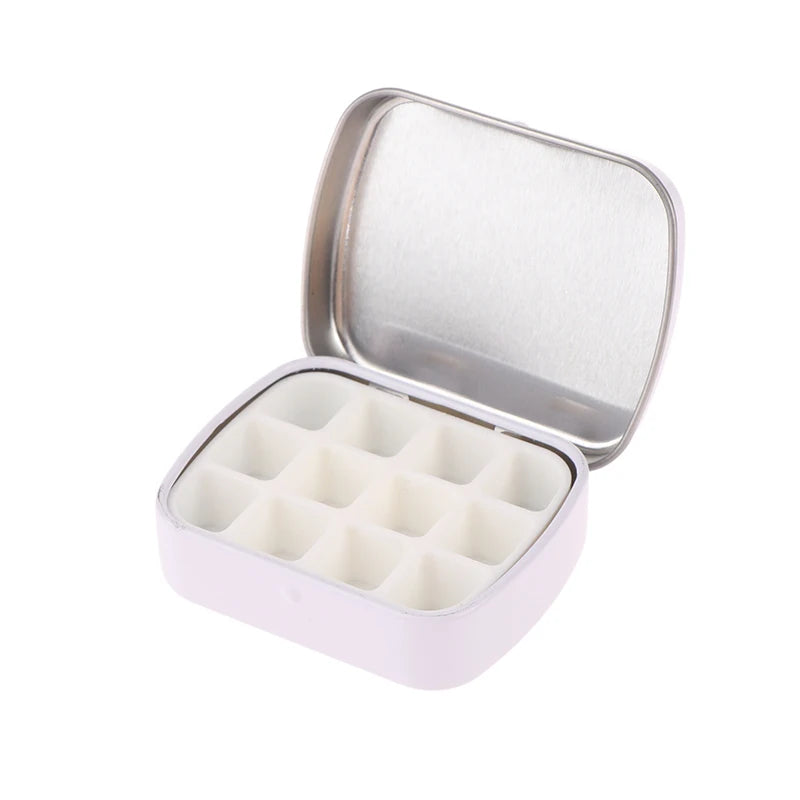 Portable Watercolor Tin Box Palette 12/24 Grid Travel Paint Tray