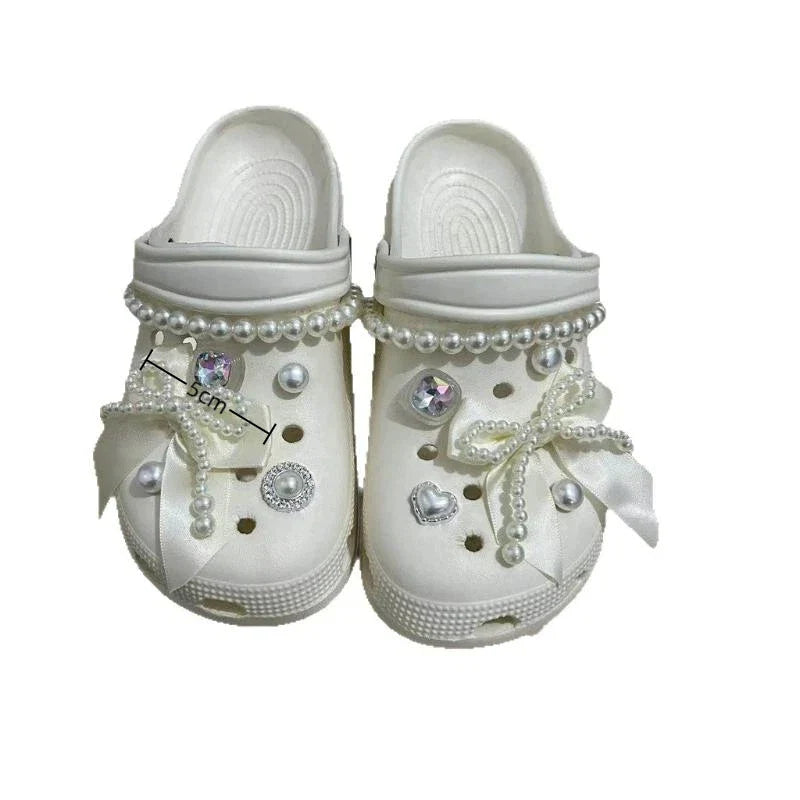 Rhinestone Bowknot Clog Charms Set – Y2K DIY Shoe Decorations