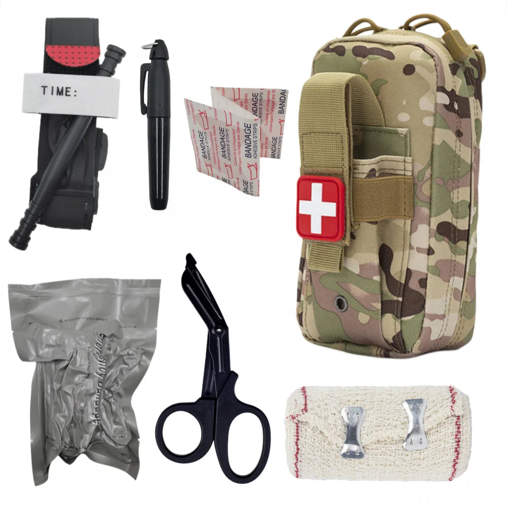 Molle First Aid EDC Bag First Aid tourniquet, scissor bandage, IFAK hunting First Aid Kit, life saving kit Peaceful Pleasures Health and Wellness