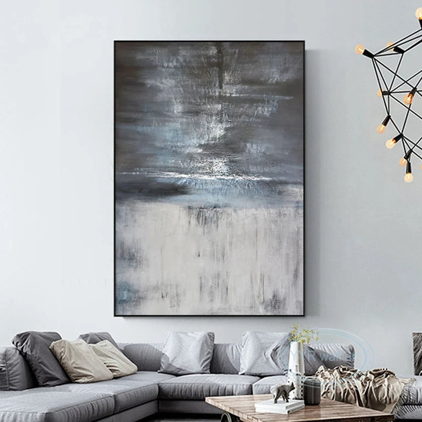 Nordic Pop Abstract Wall Art Canvas Large Poster Handmade Oil Painting Living Room Bedroom Porch Office Acrylic Decorative Mural Peaceful Pleasures Health and Wellness