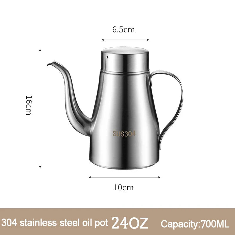 304 Stainless Steel Oil Dispenser Bottle – Large Kitchen Oil Pot