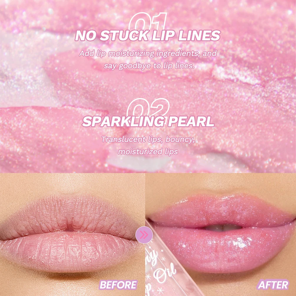 6PCS/Set Moisturizing Lip Gloss Lip Plumper Makeup Pearlescent Glitter Lip Oil Color Change Lip Glaze Hydrating Cosmetics Sets Peaceful Pleasures Health and Wellness