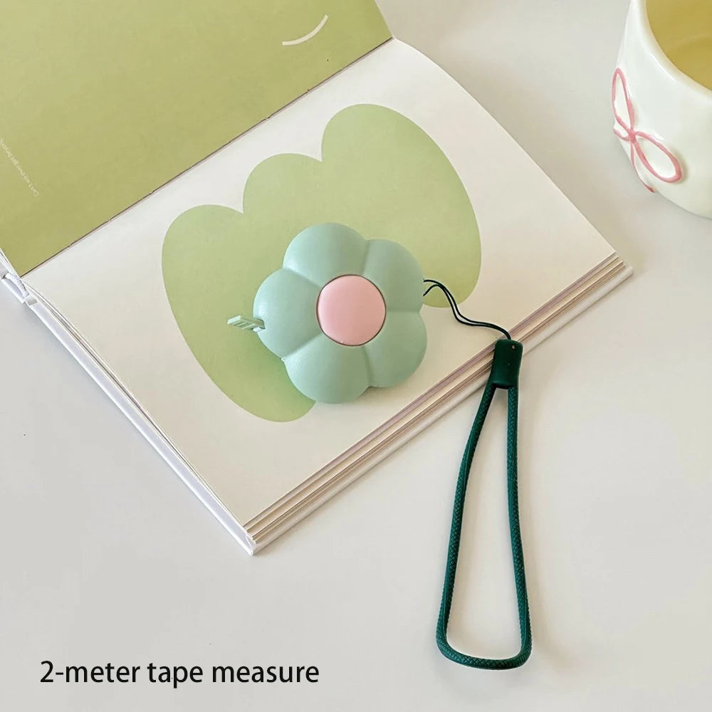 Petal Shaped Mini Tape Measure Portable Automatic Retractable Soft