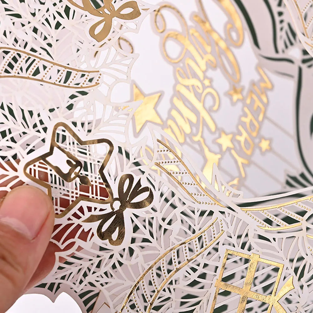 Christmas 3D Greeting Card Folding Decoration Blessing Gratitude