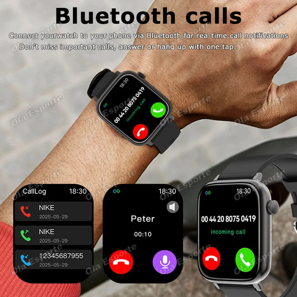 2025 New Smart Watch Women 1.81 inch Screen Customized Dial IP68 Waterproof Smart Watch Men Bluetooth Talk Fashion Bracelet‎HT30 Peaceful Pleasures Health and Wellness